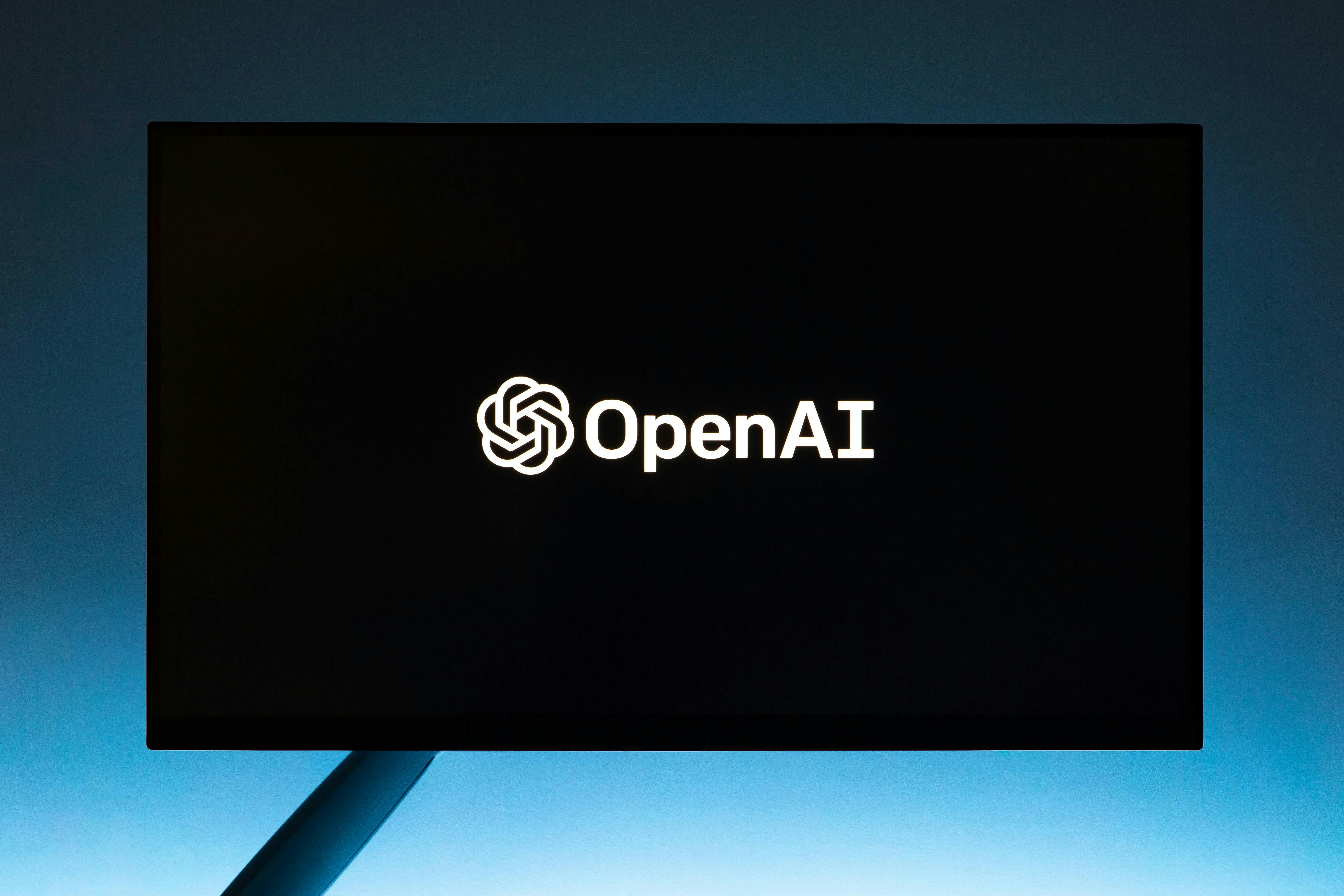 White OpenAi logo in a black background